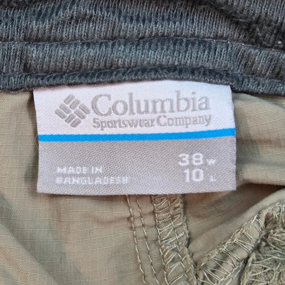 Columbia Cargo Shorts Mens 38W 10L Hiking Utility Lightweight Ripstop Tan Khaki